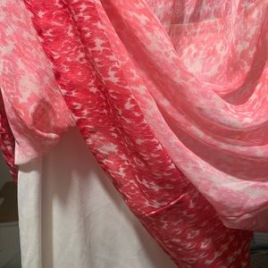 Pink and white maternity tank top